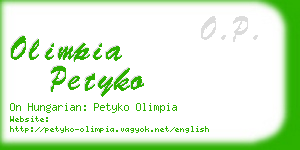 olimpia petyko business card